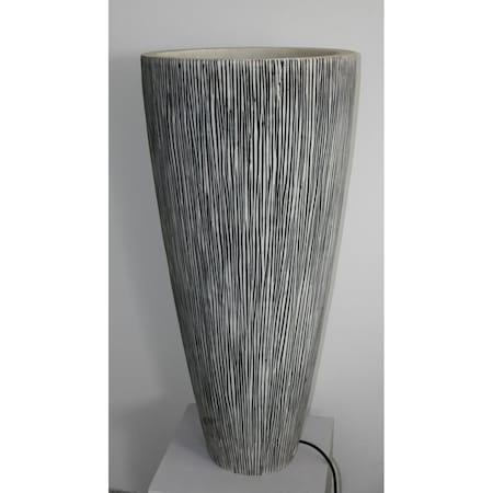 Decoracion 18 x 39 in. Sandstone Ribbed Finish Long Conical Planter with Light DE3092585